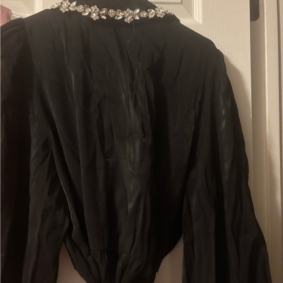 Fashion Nova Black Rhinestone long sleeve - Picture 3 of 9